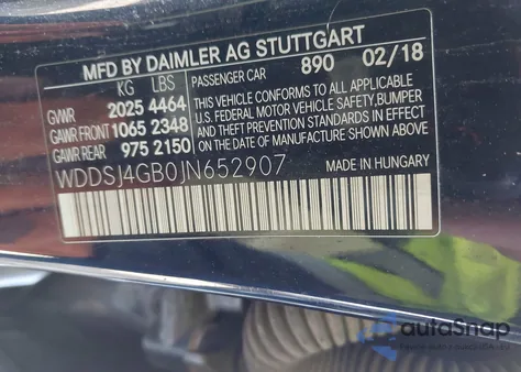 2018 Mercedes-Benz Cla 250 4Matic z USA, uszkodzony, nr VIN WDDSJ4GB0JN652907